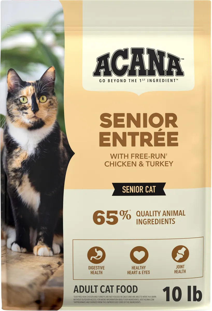 Acana Senior Entree Chicken & Turkey Dry Cat Food 10lb