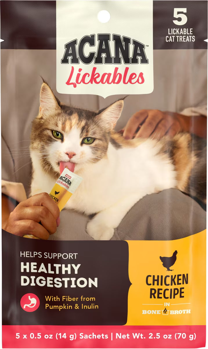 Acana Chicken Lickables Cat Treats 0.5oz tube 5pk