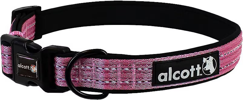Alcott Adventures Reflective Dog Collar Pink Large