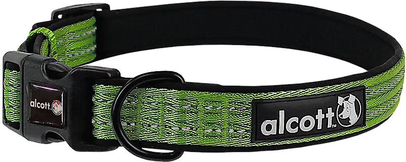 Alcott Adventures Reflective Dog Collar Green Large