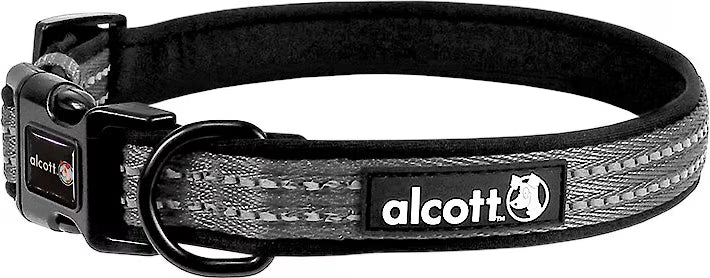 Alcott Adventure Reflective Dog Collar Grey Medium