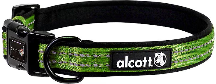 Alcott Adventures Reflective Dog Collar Green Medium