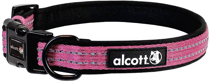 Alcott Adventures Reflective Dog Collar Pink Medium