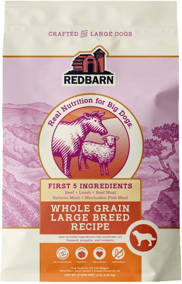 Redbarn Whole Grain Large Breed Recipe Dry Dog Food 15lb
