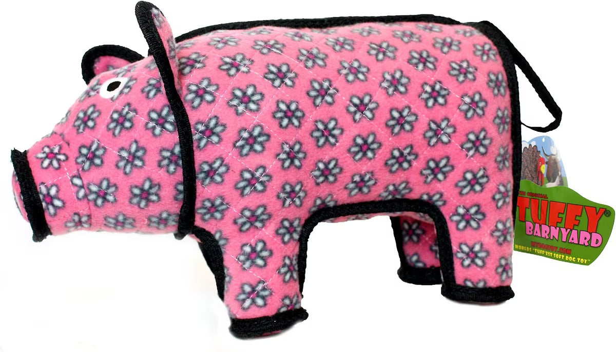 Tuffy's Barnyard Polly Pig Durable Plush Dog Toy