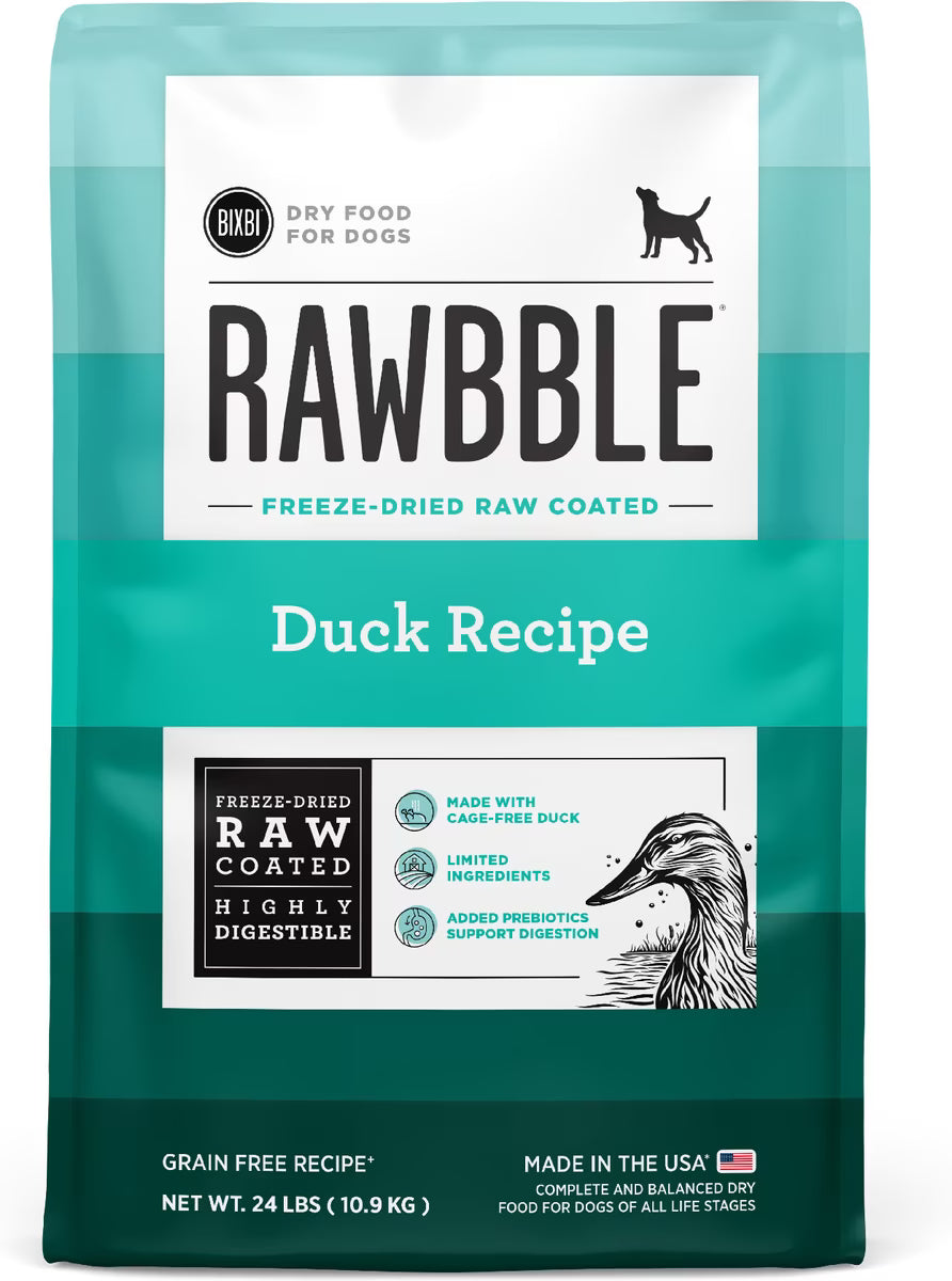 Bixbi Rawbble Fresh Duck Recipe Grain-Free Dry Dog Food 24lb