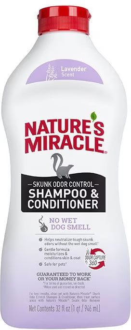 Nature's Miracle Skunk Odor Control Shampoo, Lavender Scent 32oz