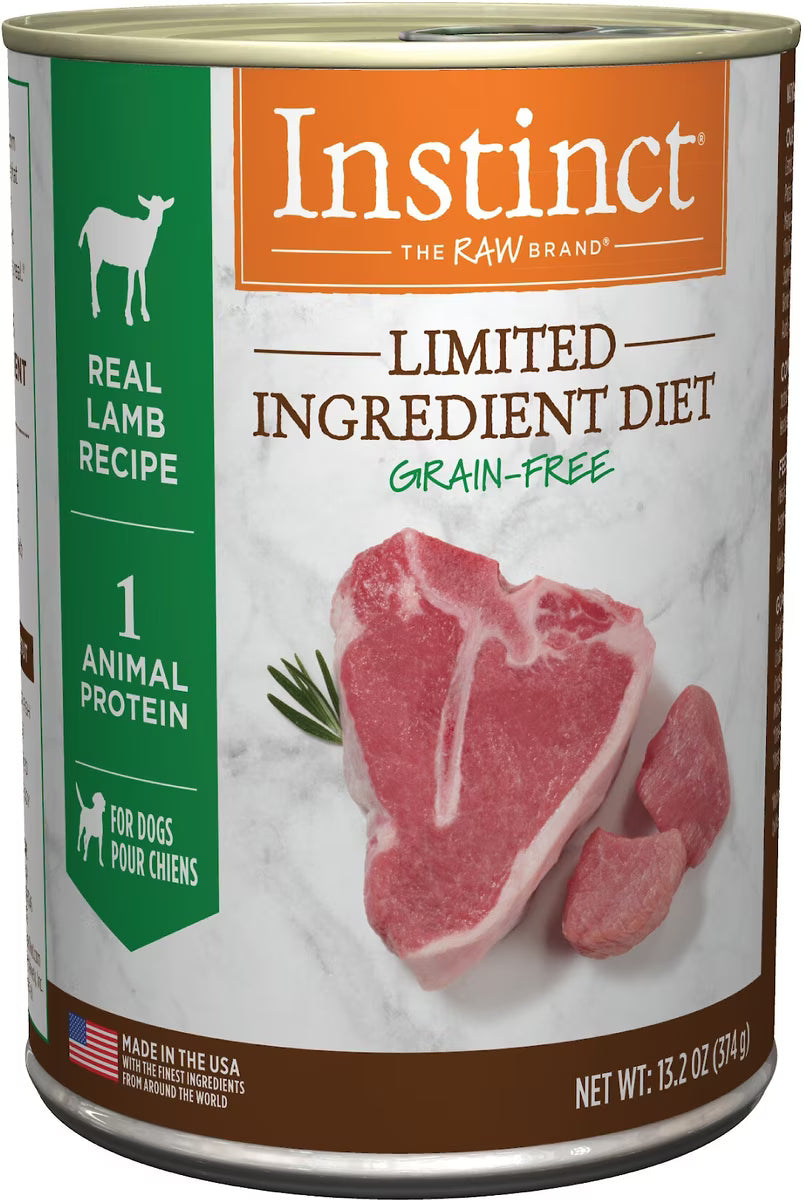 NV Instinct Limited Ingredient Diet Adult Grain-Free Real Lamb Recipe Wet Dog Food, 13.2-oz can
