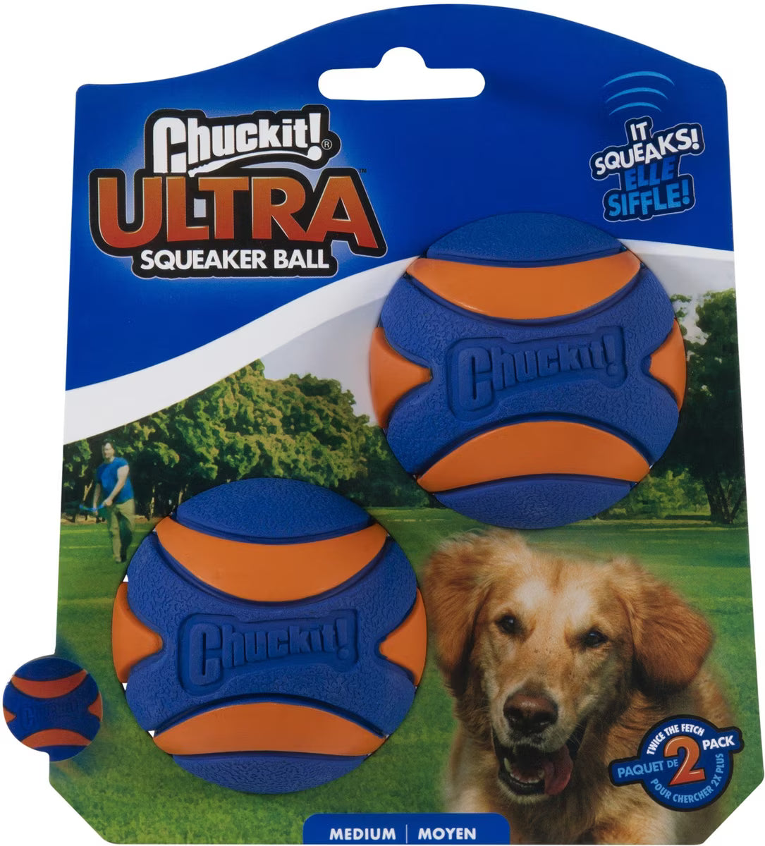 CAN TOY ULTRA SQKR BALL 2PK MD