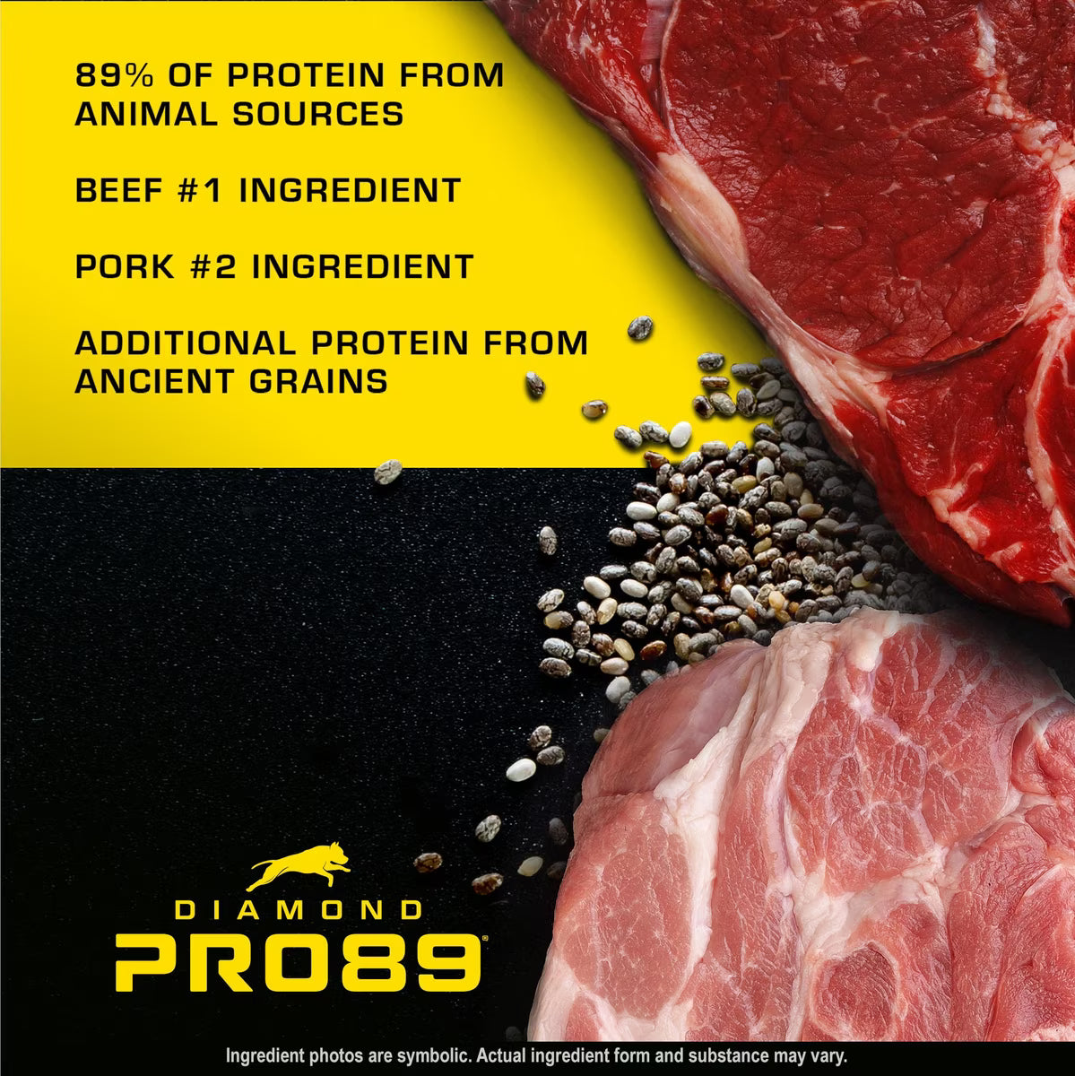 Diamond Pro89 Adult High Protein Beef, Pork, & Ancient Grains Formula Dry Dog Food 40lb