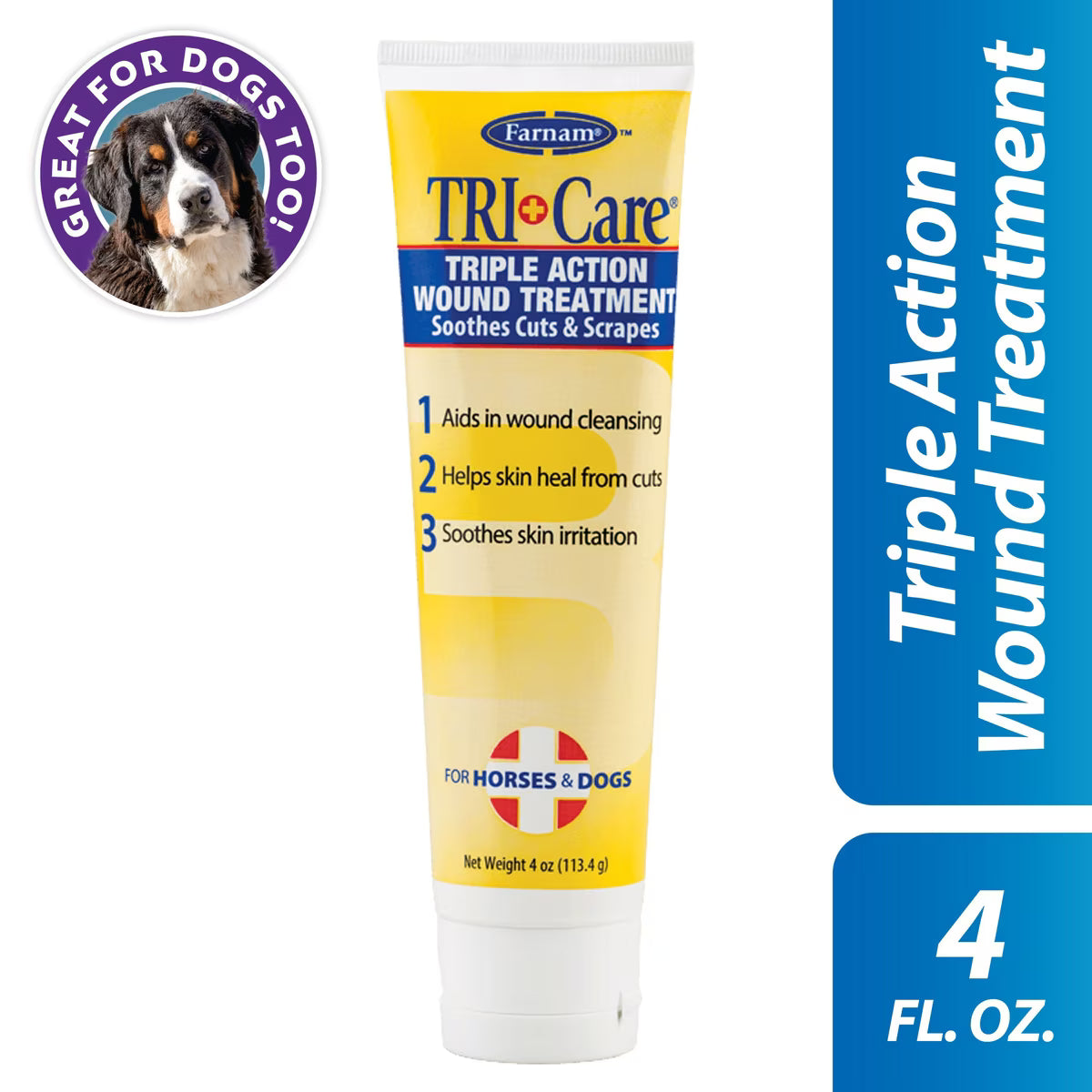 Farnam Tri-Care Triple Action Horse & Dog Wound Treatment 4oz