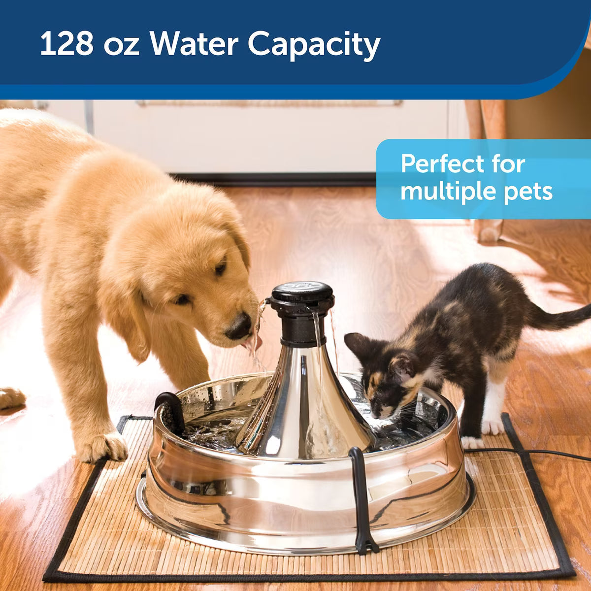 PetSafe Drinkwell 360 Stainless Steel Multi-Pet Water Fountain 128oz