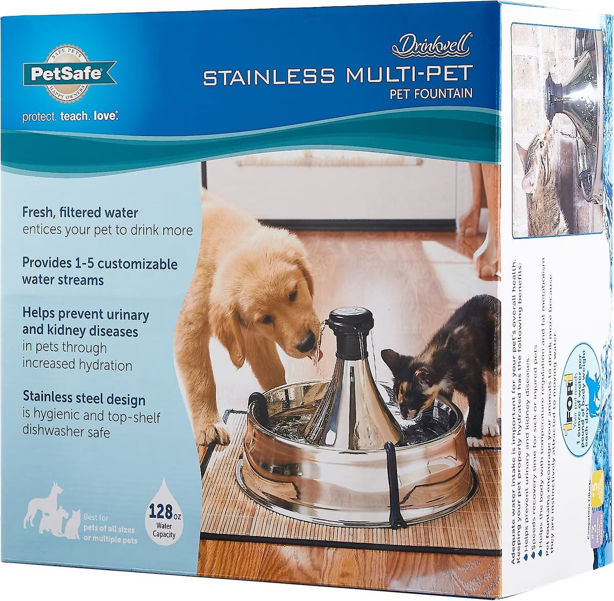 PetSafe Drinkwell 360 Stainless Steel Multi-Pet Water Fountain 128oz