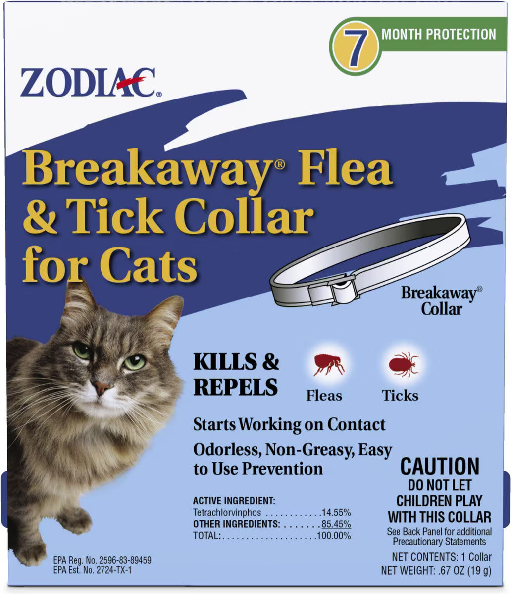 Zodiac Breakaway Flea and Tick Collar for Cats 1pk 7 Month Supply