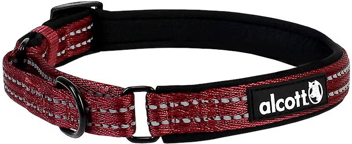 Alcott Adventures Reflective Martingale Dog Collar Red Medium