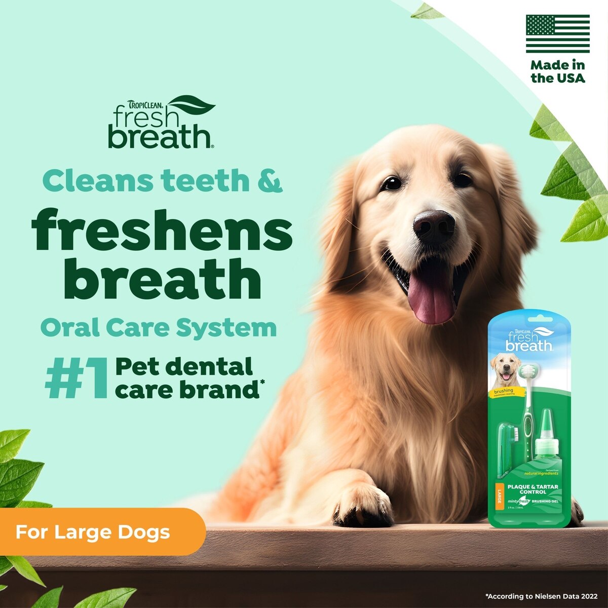 TropiClean Fresh Breath Oral Care Kit For Large Dogs
