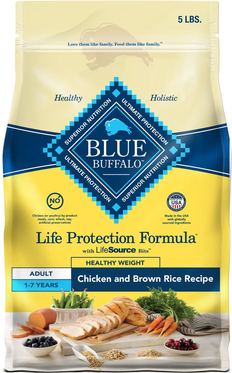 Blue Buffalo Life Protection Formula Healthy Weight Adult Chicken & Brown Rice Recipe Dry Dog Food 5LB