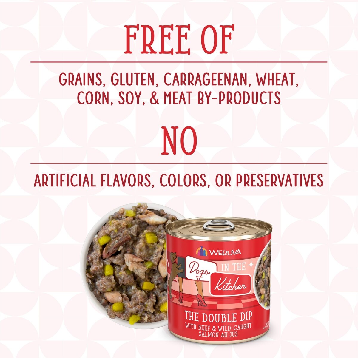 Weruva Dogs in the Kitchen The Double Dip with Beef & Wild Caught Salmon Au Jus Grain-Free Canned Dog Food 10oz
