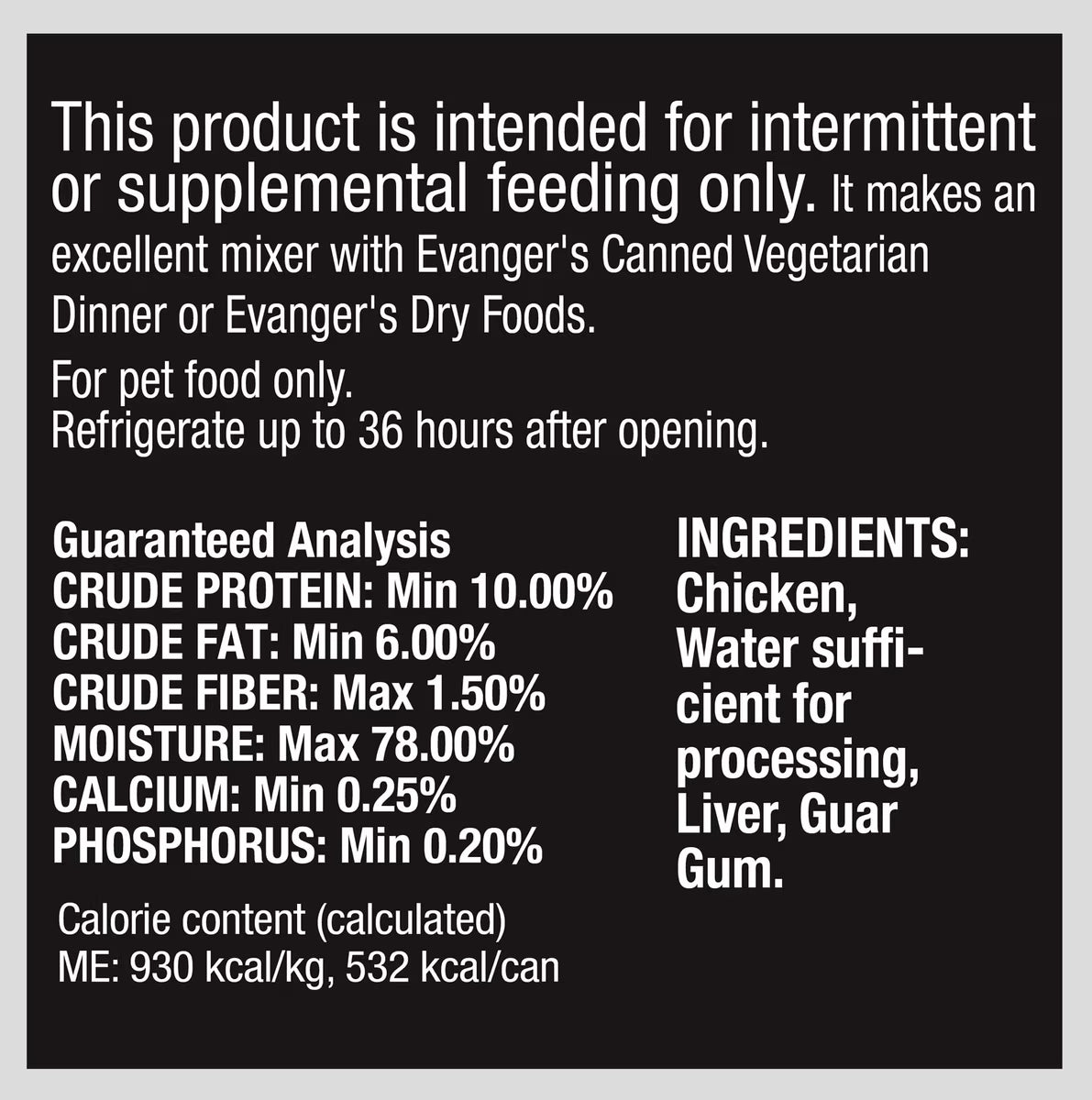 Evanger's Grain-Free Chicken Canned Dog & Cat Food 12.8oz