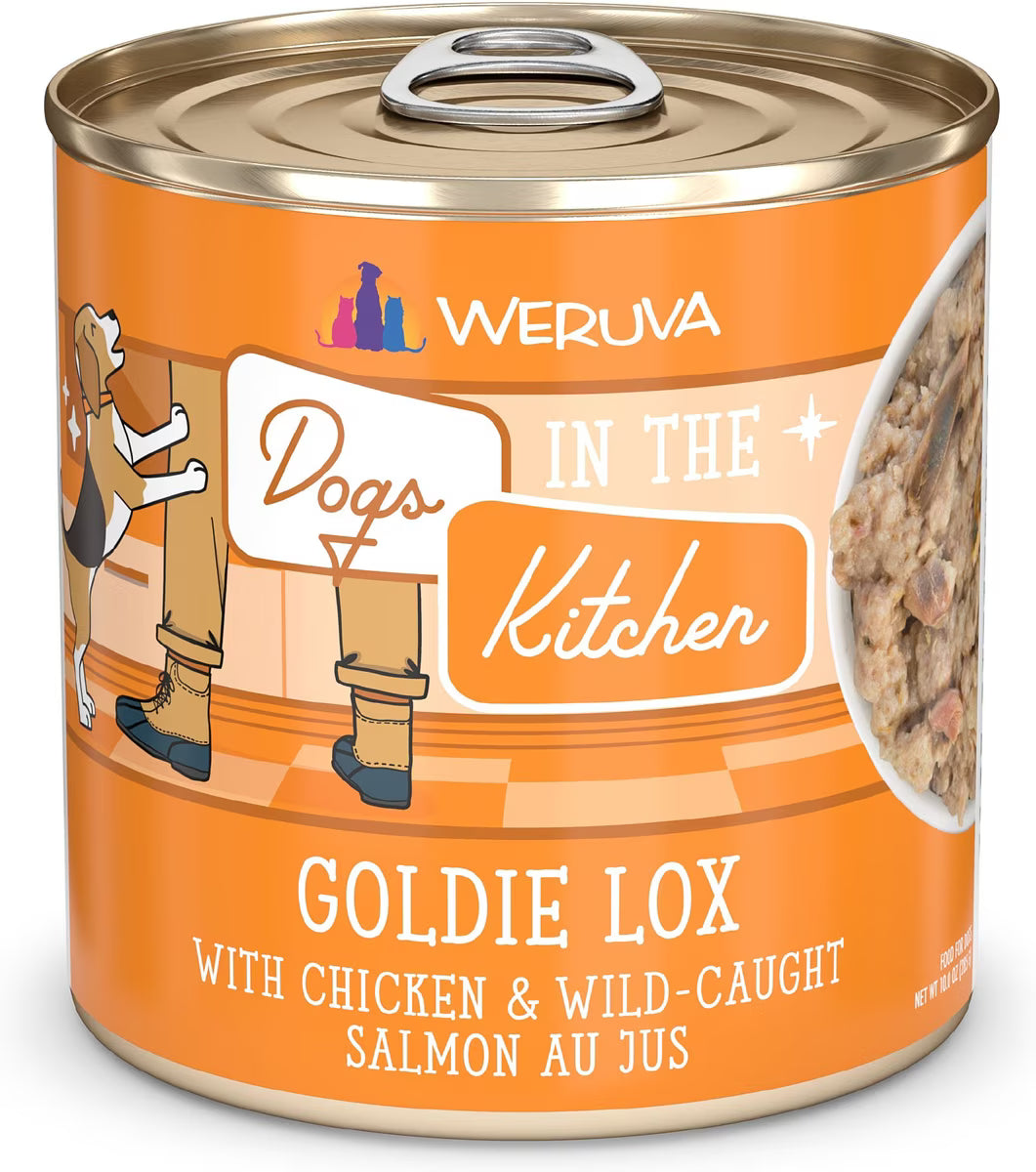 Weruva Dogs in the Kitchen Goldie Lox with Chicken & Wild Caught Salmon Au Jus Grain-Free Canned Dog Food 10oz