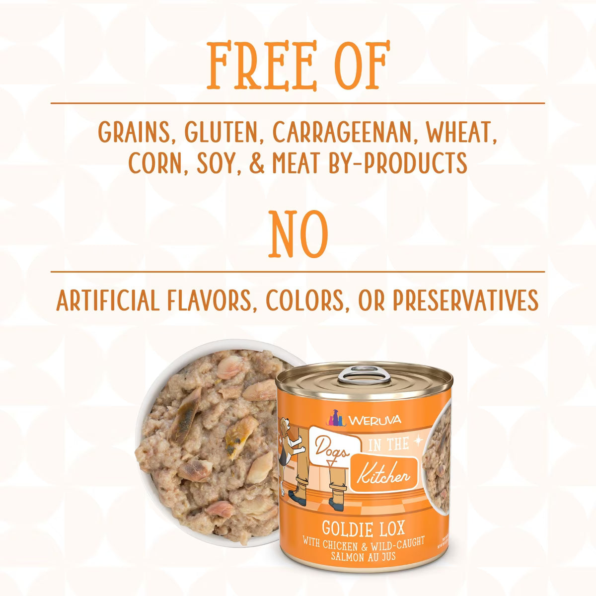 Weruva Dogs in the Kitchen Goldie Lox with Chicken & Wild Caught Salmon Au Jus Grain-Free Canned Dog Food 10oz