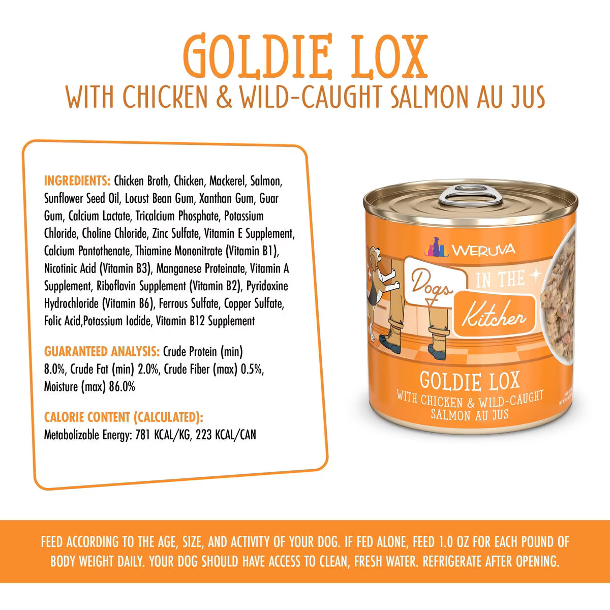 Weruva Dogs in the Kitchen Goldie Lox with Chicken & Wild Caught Salmon Au Jus Grain-Free Canned Dog Food 10oz