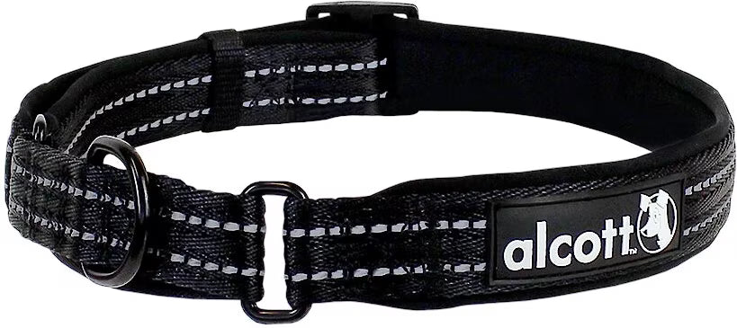 Alcott Adventures Reflective Martingale Dog Collar Black Large
