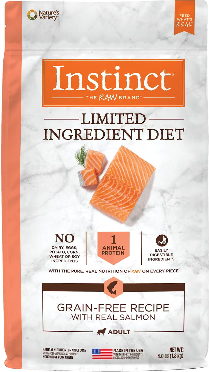 Instinct Limited Ingredient Diet Adult Grain-Free Real Salmon Recipe Dry Dog Food, 4-lbs