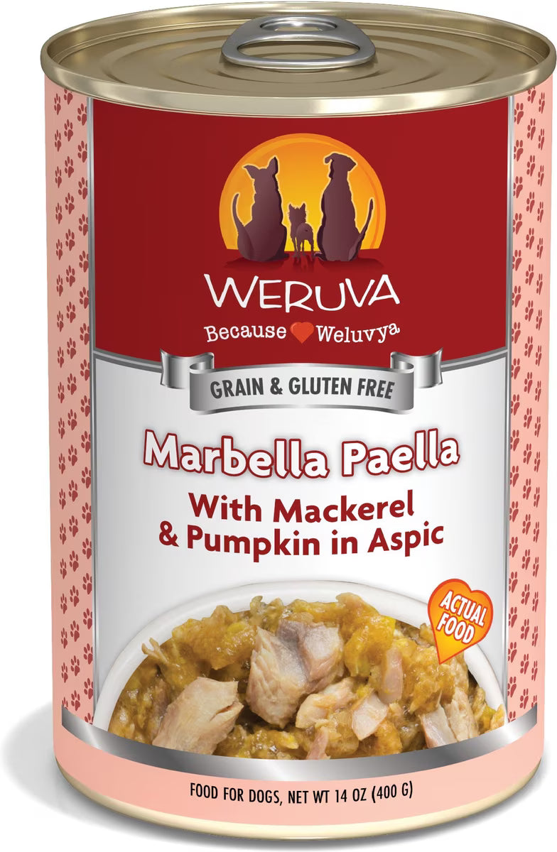 Weruva Marbella Paella with Mackerel & Pumpkin in Aspic Grain-Free Canned Dog Food 14oz