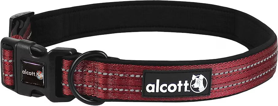 Alcott Adventures Reflective Dog Collar Bright Red XLarge