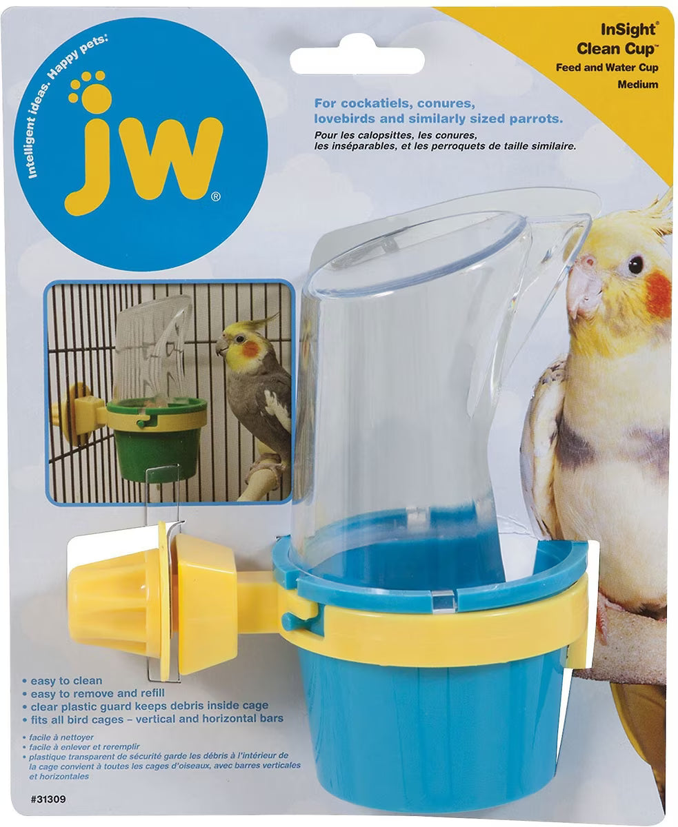 JW Pet InSight Clean Cup Bird Feed & Water Cup Medium