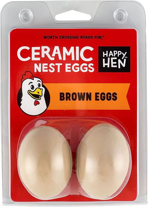 CERAMIC NEST EGGS 2PK BROWN 17