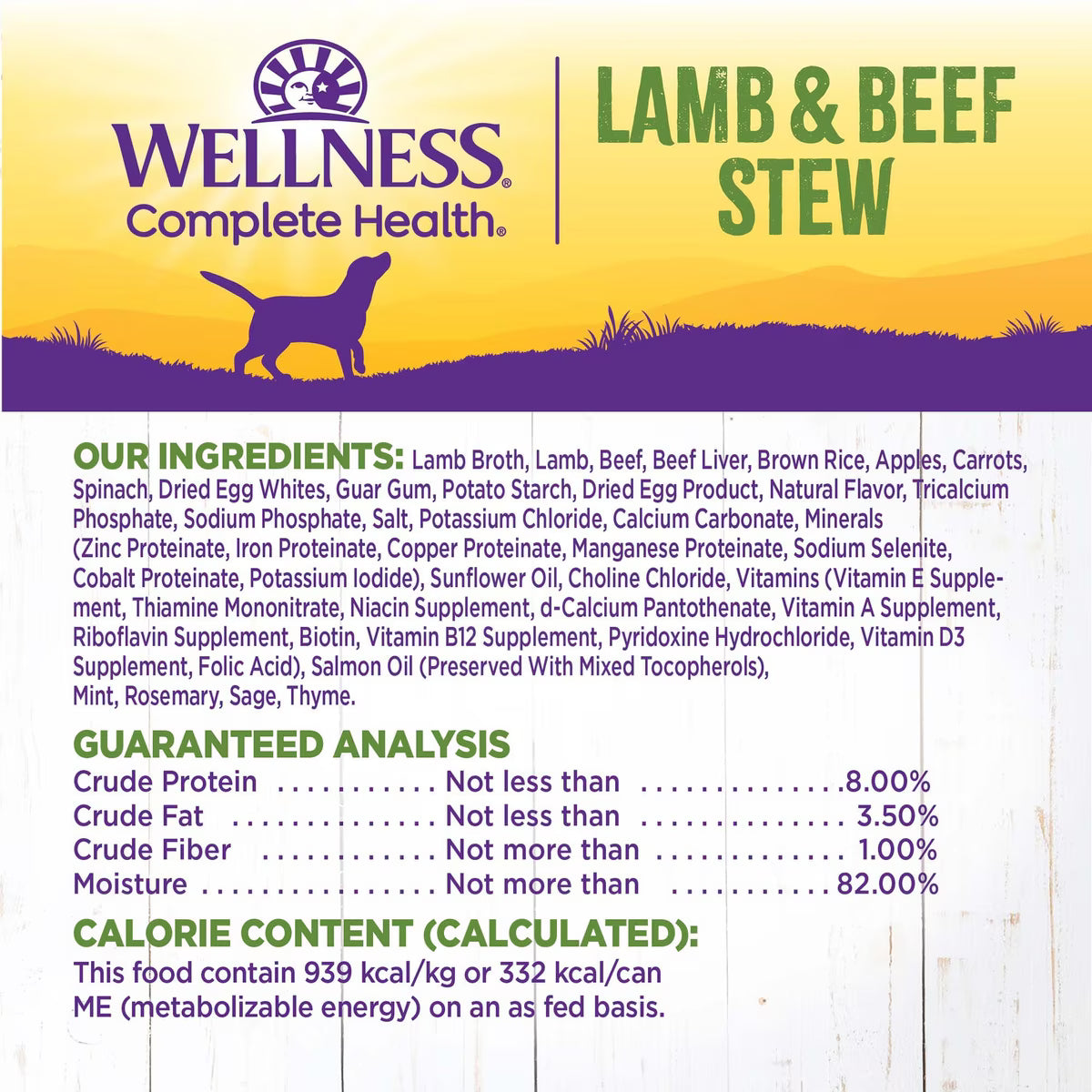 Wellness Lamb & Beef Stew Canned Dog Food 12.5oz