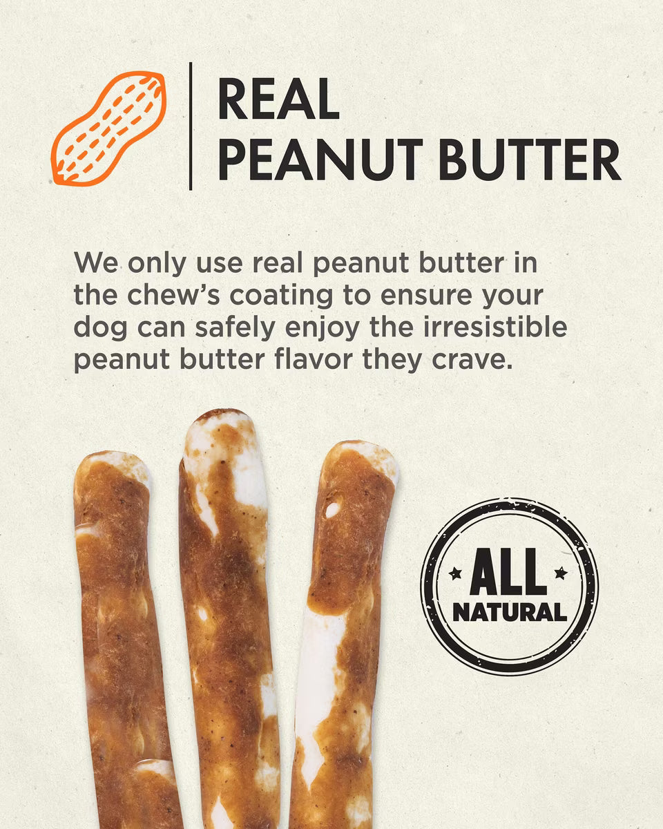 Canine Naturals Hide Free Peanut Butter Flavored Sticks for Dogs 40 pack
