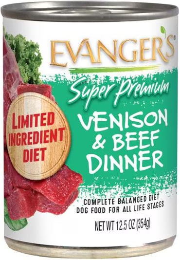 Evanger's Venison & Beef Dinner Grain-Free Canned Dog Food 12oz