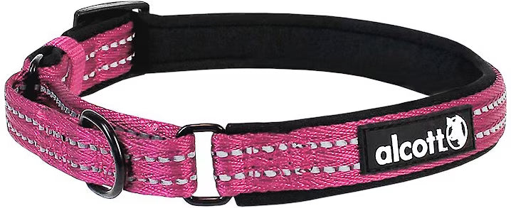 Alcott Adventures Reflective Martingale Dog Collar Medium Pink