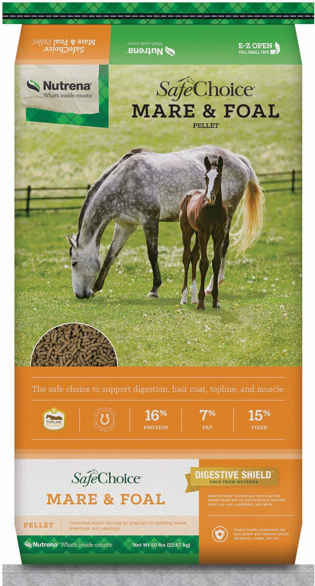 Nutrena SafeChoice Mare & Foal Pellet Horse Feed 50lb
