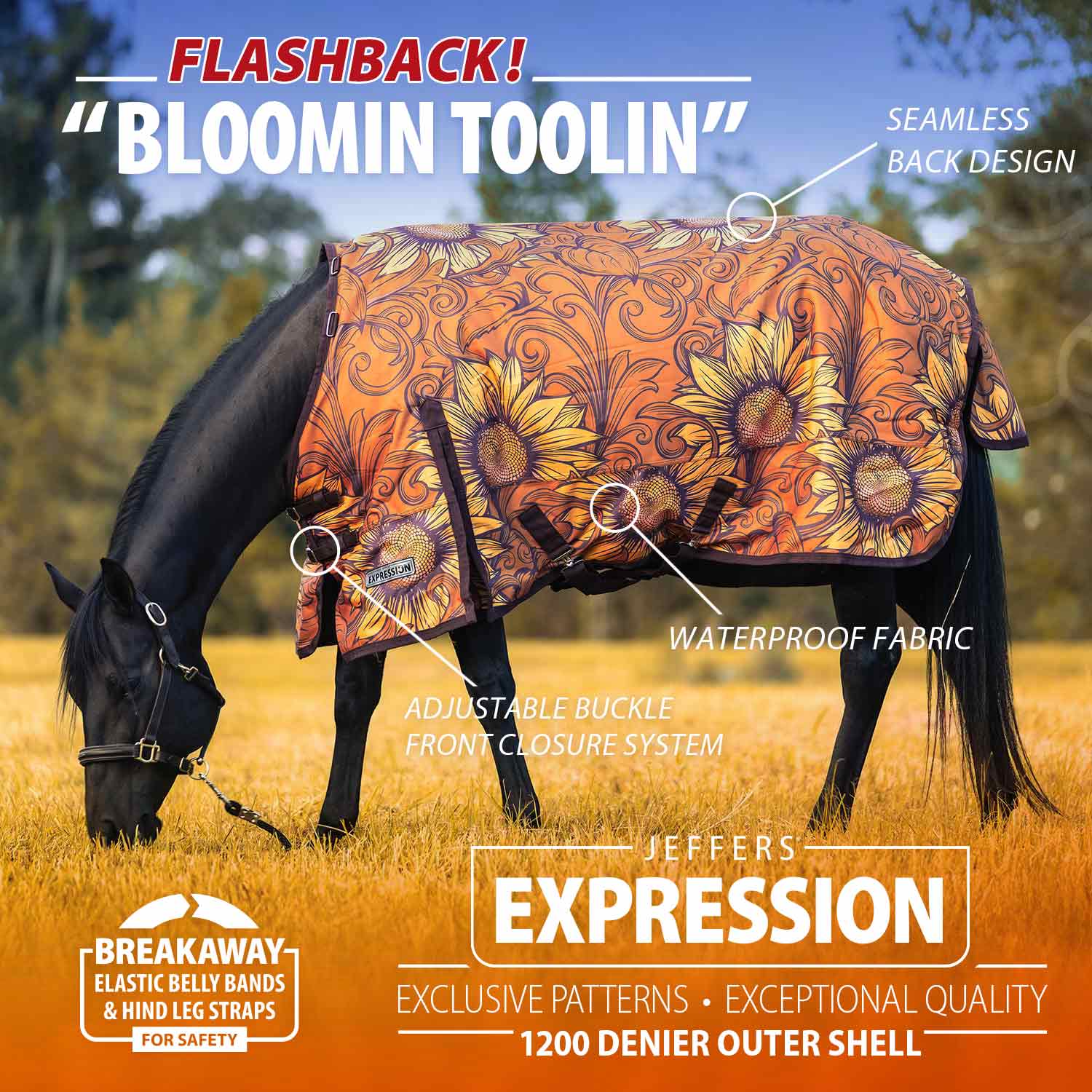 Expression 1200 Denier Standard Neck Horse Turnout Sheet, 0 Gram