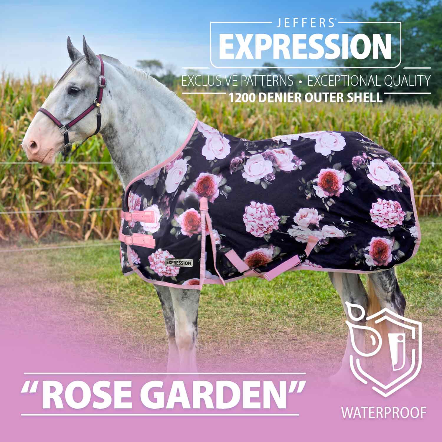 Expression 1200D Draft Horse Turnout Blanket, 240 g | Waterproof, Breathable & Safe Design