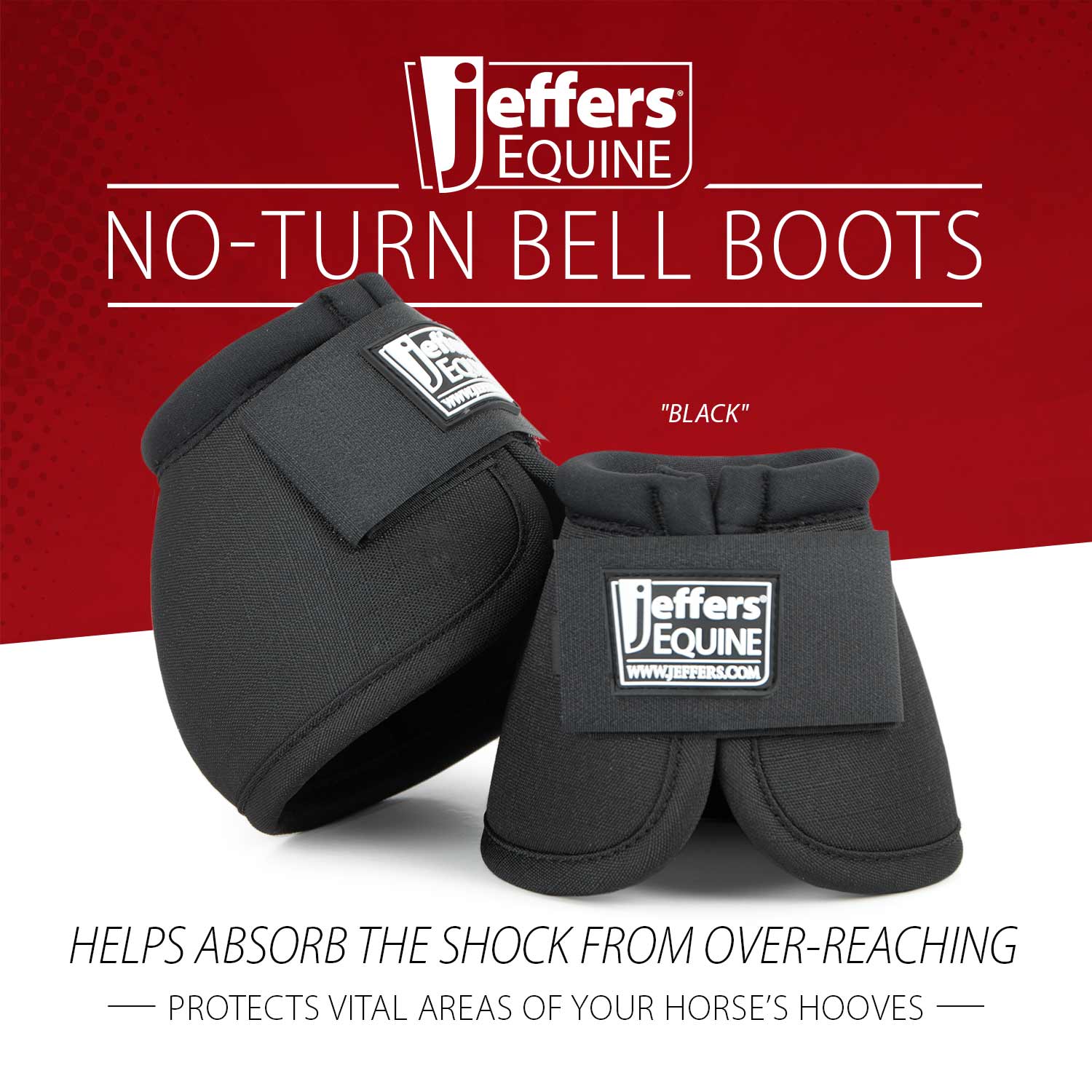 No-Turn Bell Boots for Horses, Solid Colors, 2 ct
