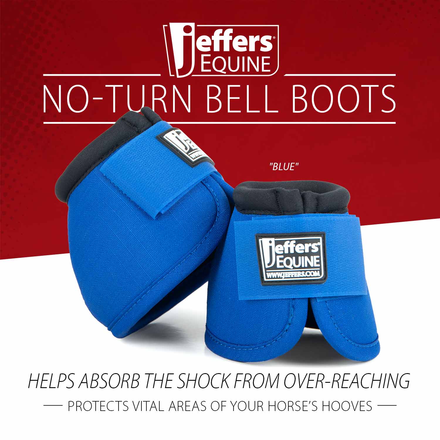 No-Turn Bell Boots for Horses, Solid Colors, 2 ct