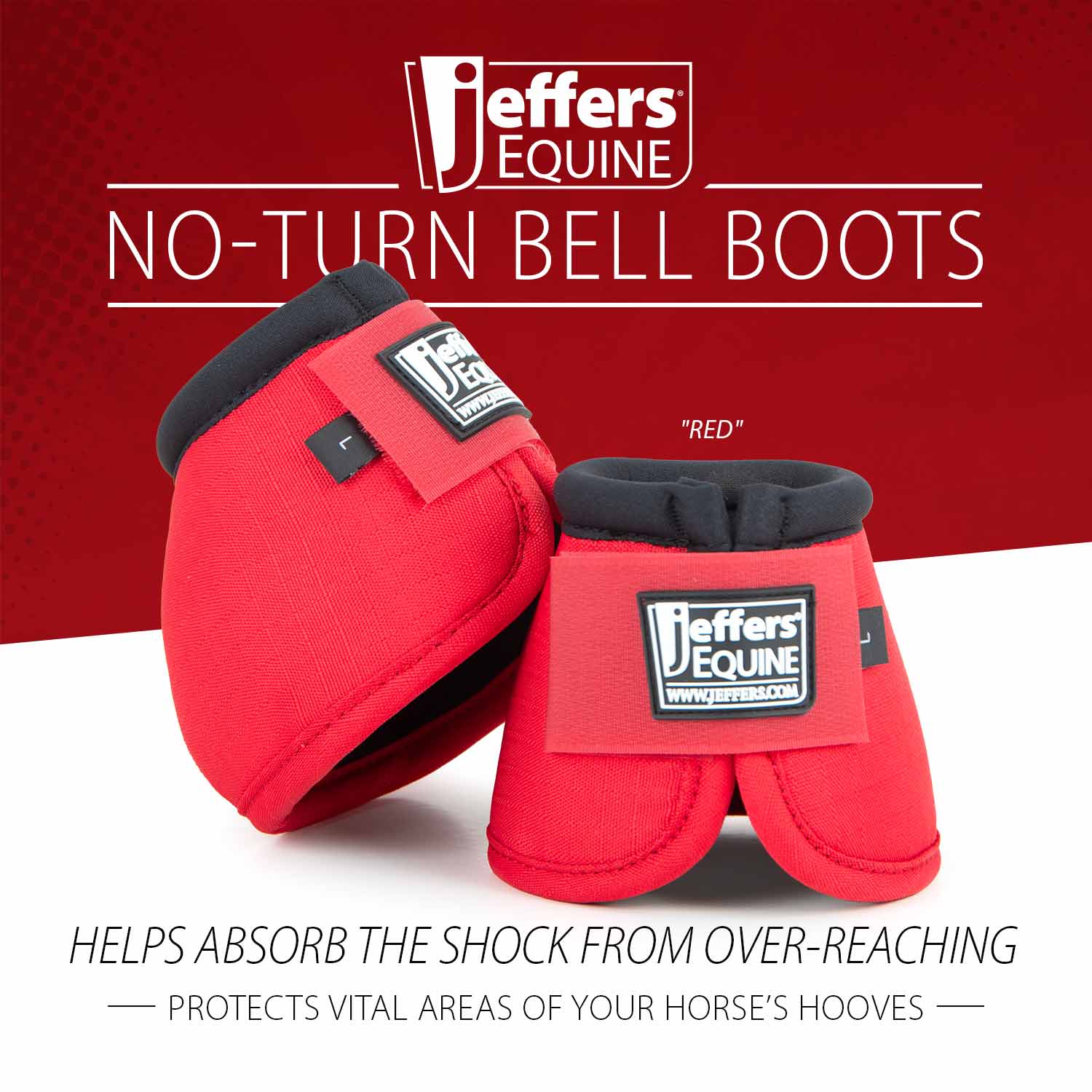 No-Turn Bell Boots for Horses, Solid Colors, 2 ct