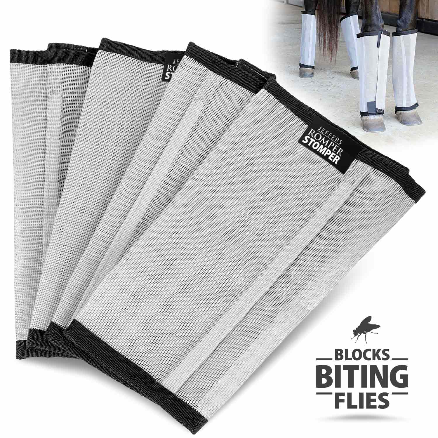 Romper Stomper "Stomp-Free" Fly Boots for Horses, 4 pack