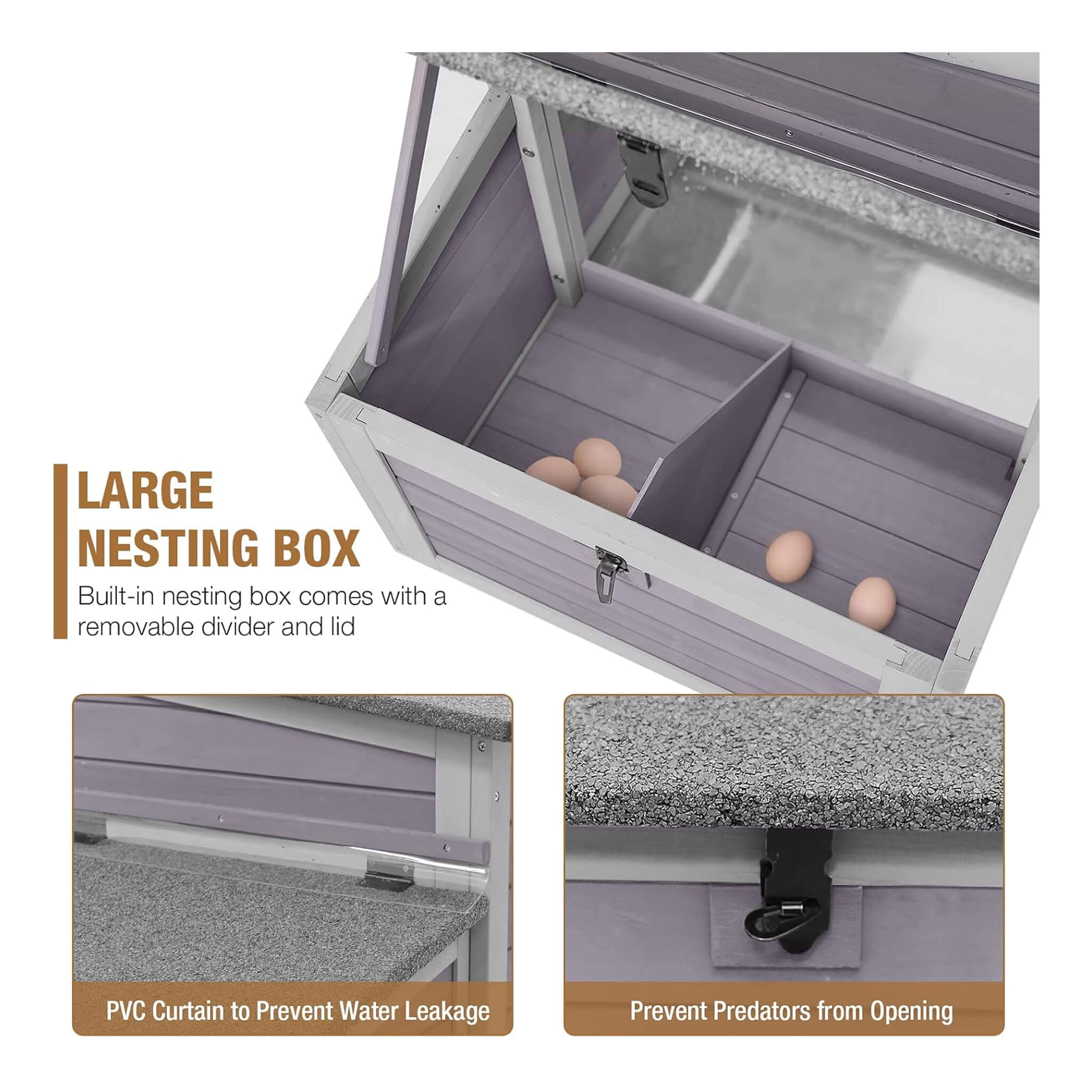 Large 103-Inch Outdoor Chicken Coop House With Run And Nesting Box [4-6 Chickens]