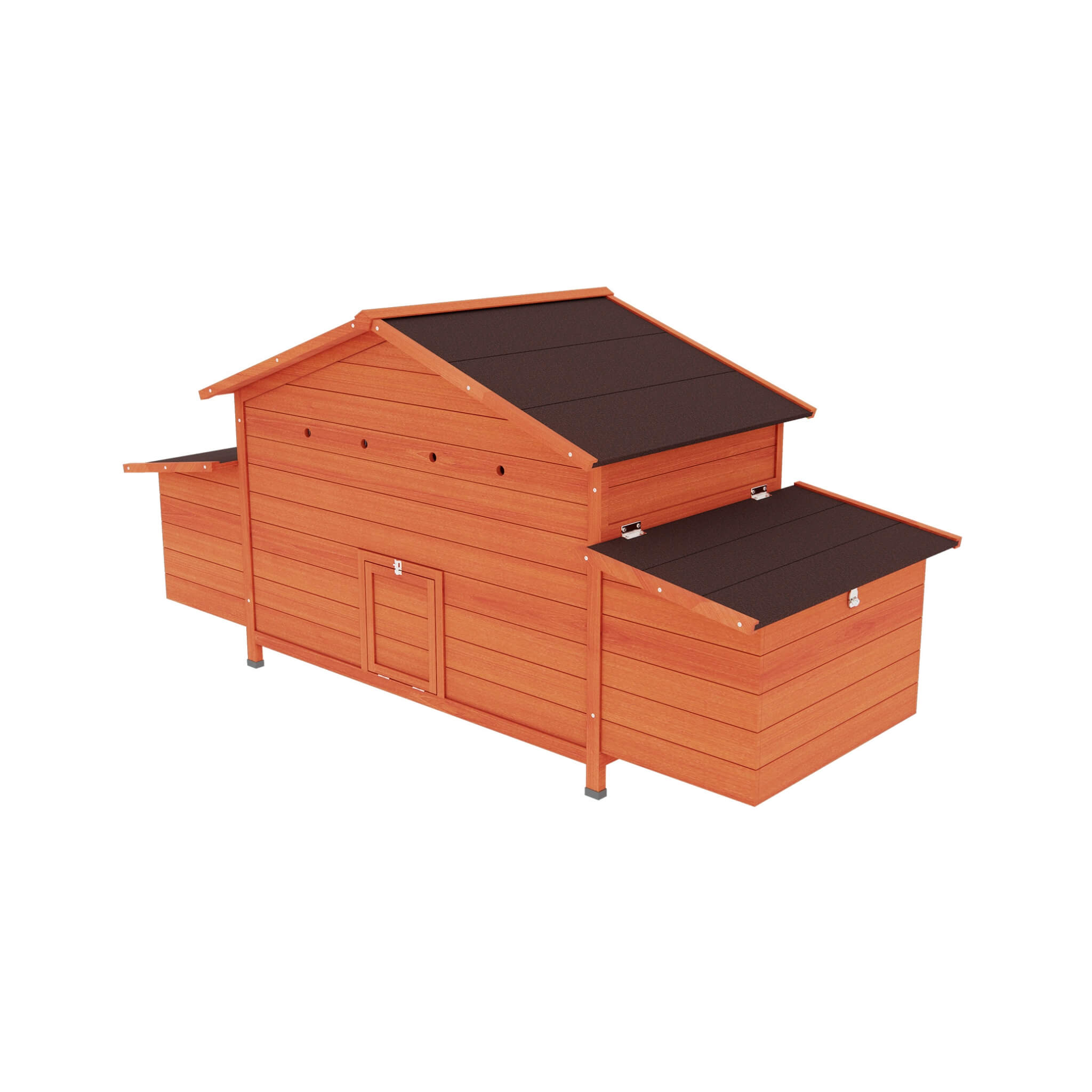 Large 44-Inch Premium Outdoor Spacious Wooden Chicken Coop With Two-Sides Nesting Boxes