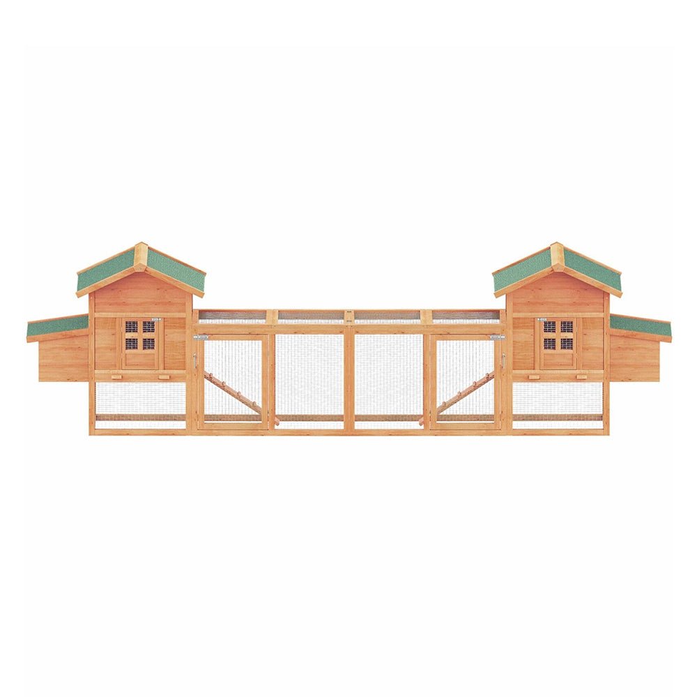 Large 160-Inch Wooden Backyard Hen Chicken Coop Enclosure W/ Nest Box & Run
