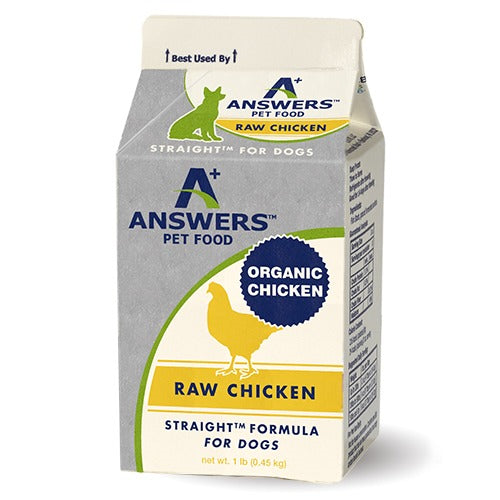 Answers Straight Formula Raw Chicken Frozen Dog Food 4lb