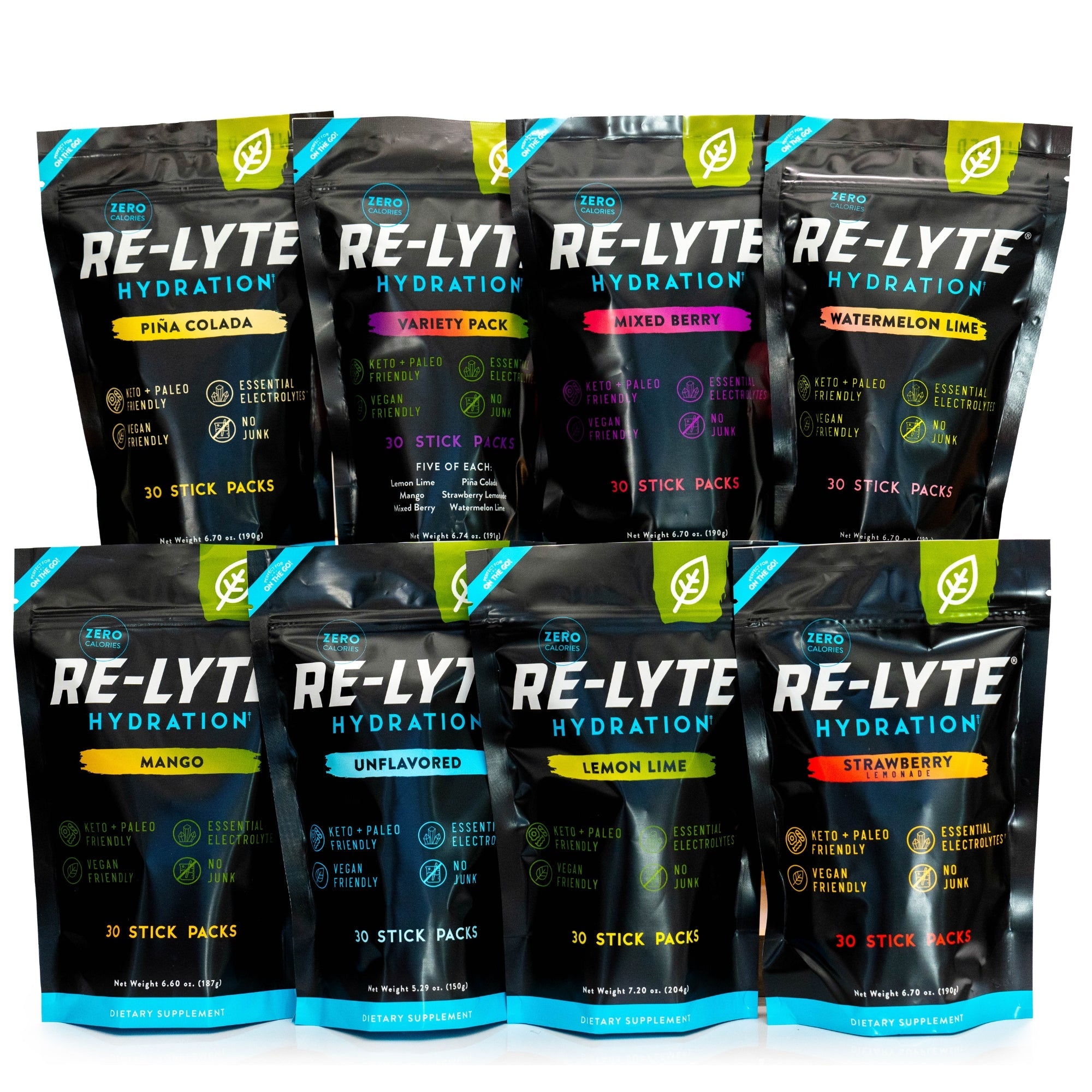 Re-Lyte® Hydration Electrolyte Powder Stick Packs / 30 Count Variety Pack