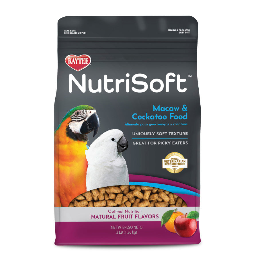 Kaytee Nutrisoft Macaw & Cockatoo Pet Bird Food 3 lb
