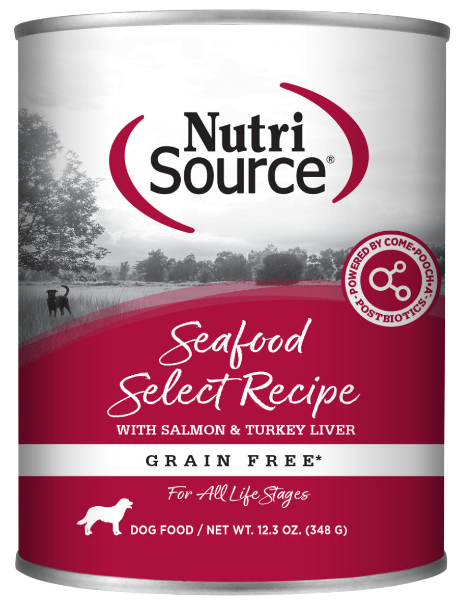 NutriSource Select Recipe Grain Free Canned Dog Food Seafood Select, 12.3 oz